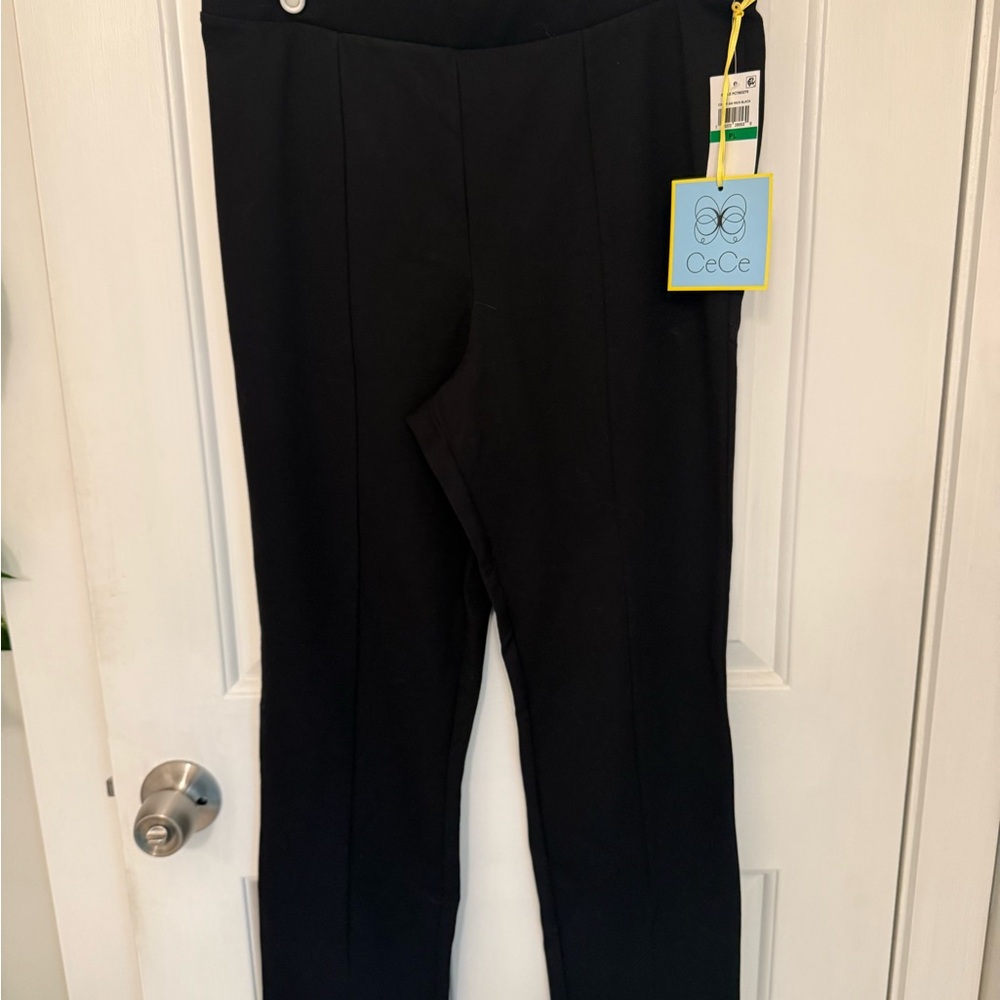 CeCe Black Straight Leg Pants Sleek Design